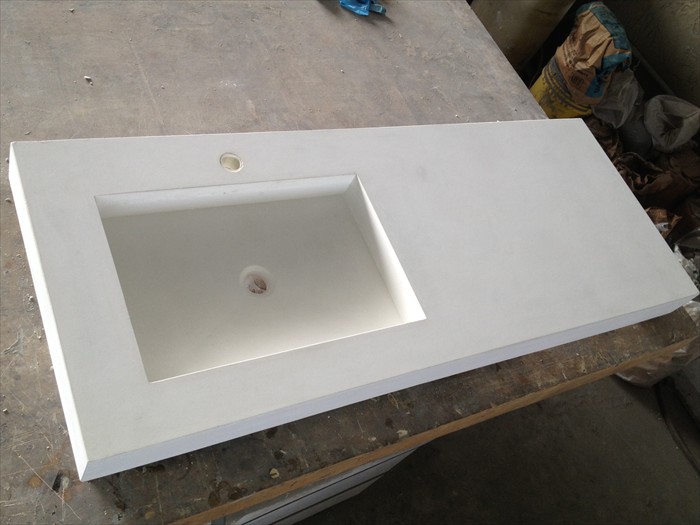 1 of 7 - White Concrete Vanity Top - Caesarstone Look