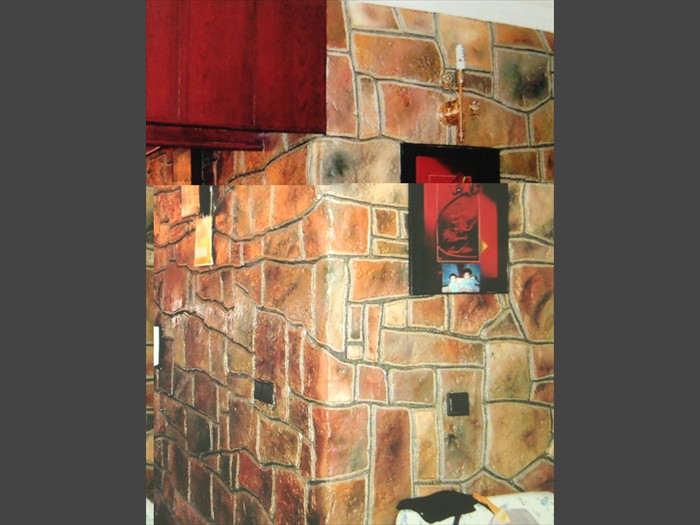 4 of 18    �     Custom Concrete Wall Design - Living Room