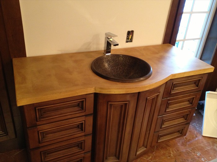 10 of 38 &nbsp;&nbsp;&nbsp;|&nbsp;&nbsp;&nbsp; Traditional Concrete Vanity Top - Acid Stain