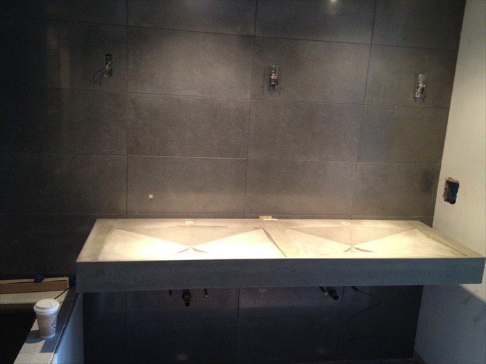 12 of 38    |    Luxury Bath - Double Concrete Sink