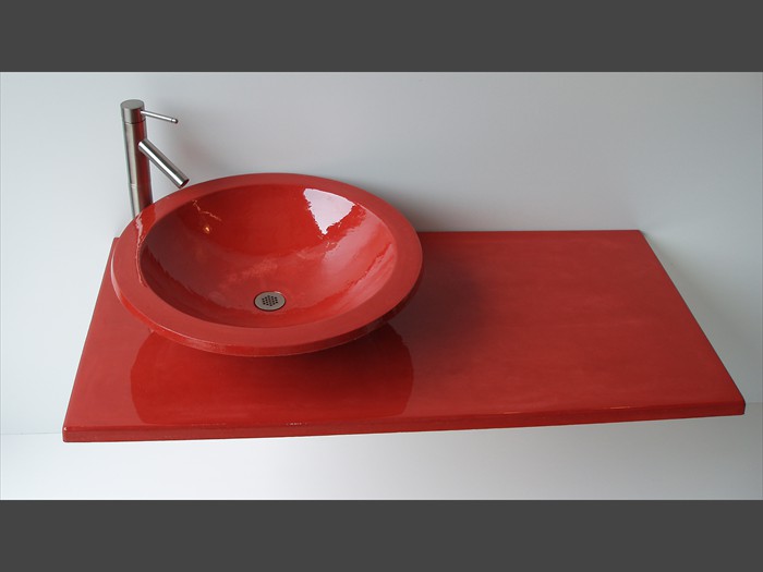 16 of 38 &nbsp;&nbsp;&nbsp;|&nbsp;&nbsp;&nbsp; Precast Concrete Vanity Top - Vessel Sink