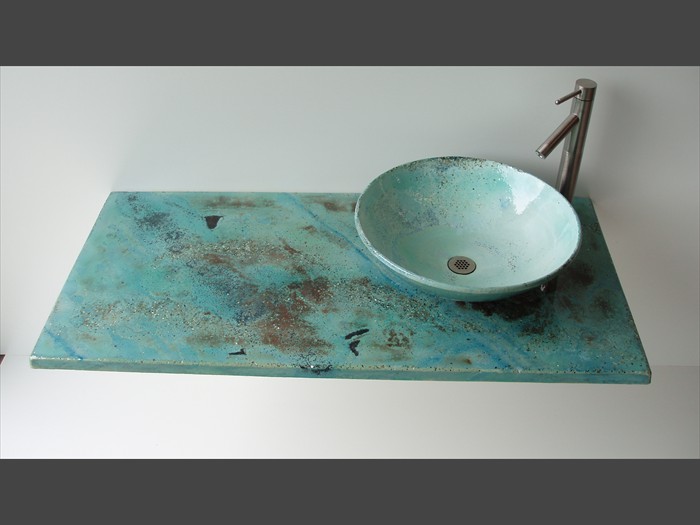 17 of 38    |    Concrete Countertop Sink - Granite Look